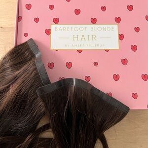 BAREFOOT BLONDE Fill-in side piece clip in extensions - sweet cola - brunettes